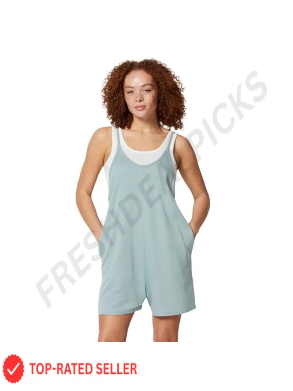 Oversized Sleeveless Romper Cotton Viscose Blend